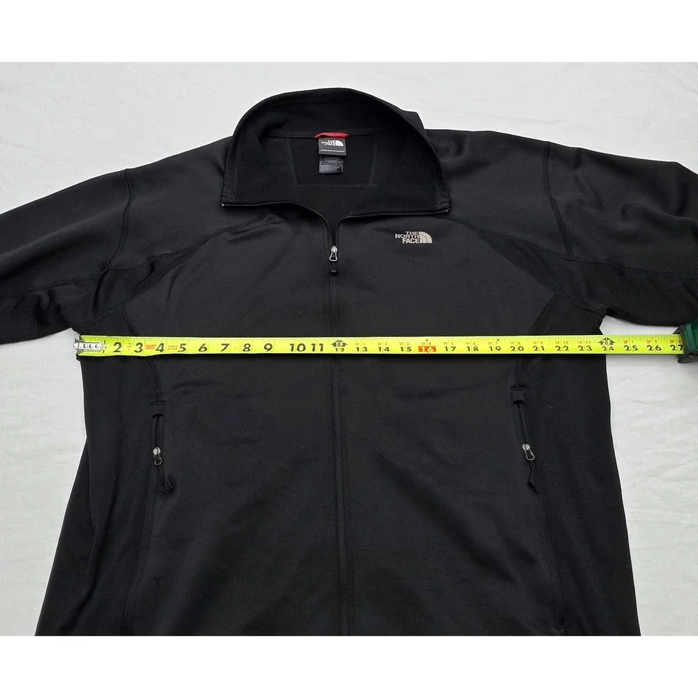 The North Face FlashDry Full Zip Jacket Mens XL Black Mock Neck Fleece Lined
